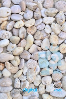 Sea Stones Background , The Decoration Of The Garden Walkway Stock Photo