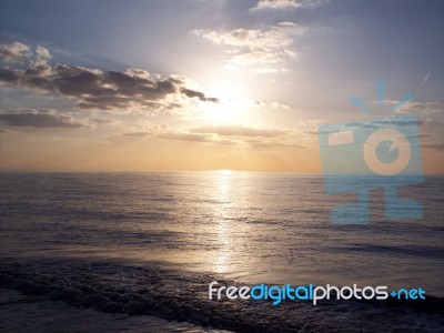 Sea Sunset Stock Photo