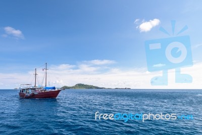 Sea Travel By Boat At Similan Island, Thailand Stock Photo