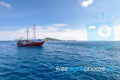 Sea Travel By Boat At Similan Island, Thailand Stock Photo