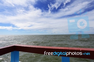 Sea Water And Blue Summer Sky Stock Photo