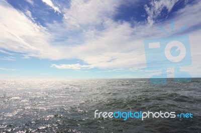 Sea Water Under A Blue Sky Stock Photo