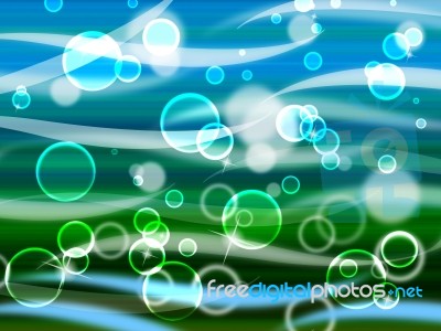 Sea Waves Background Means Wavy And Twinkling Bubbles
 Stock Image