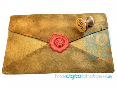 Sealed Envelope Shows Private Message Mailed Stock Image