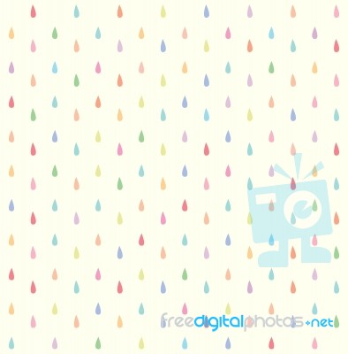 Seamless Colorful Rain Drops Pattern Stock Image