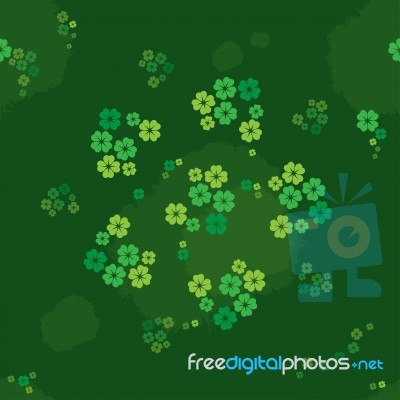 Seamless Pattern 4 Leaves Clover Stock Image