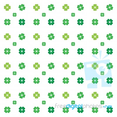 Seamless Pattern - 4 Leaves Clovers Stock Image