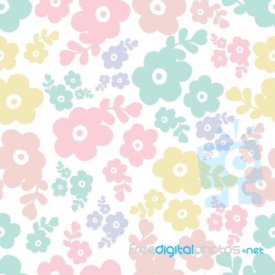 Seamless Pattern Of  Flower Illustration Background Stock Image