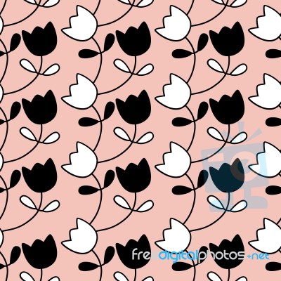 Seamless Pattern Of Flower Illustration Background Stock Image