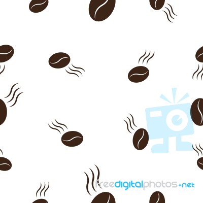 Seamless Pattern With Coffee Bean  Illustration Stock Image