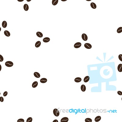 Seamless Pattern With Coffee Bean  Illustration Stock Image