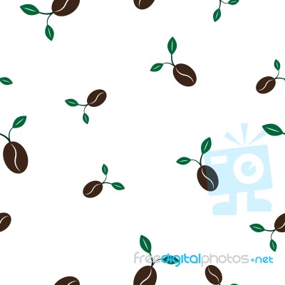 Seamless Pattern With Coffee Bean  Illustration Stock Image