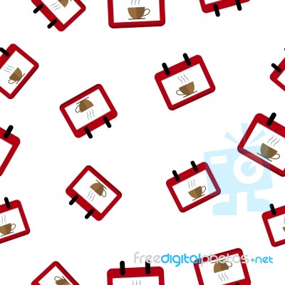 Seamless Pattern With Coffee Calendar  Illustration Stock Image