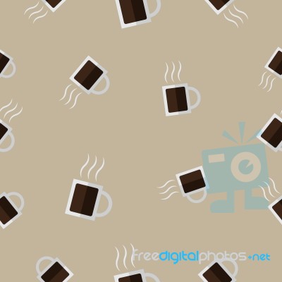 Seamless Pattern With Coffee Cup  Illustration Stock Image