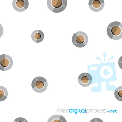 Seamless Pattern With Coffee Cup Top View  Illustration Stock Image