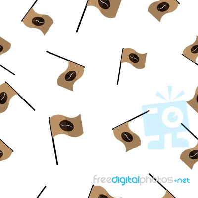 Seamless Pattern With Coffee Flag  Illustration Stock Image