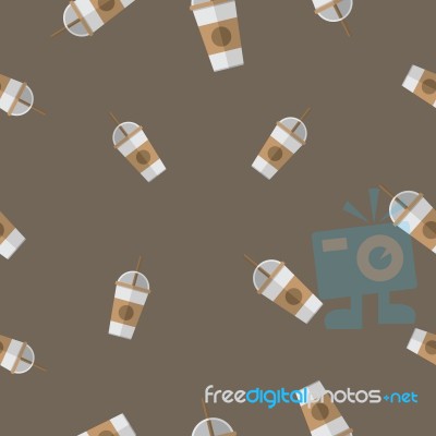 Seamless Pattern With Coffee Paper Cup  Illustration Stock Image