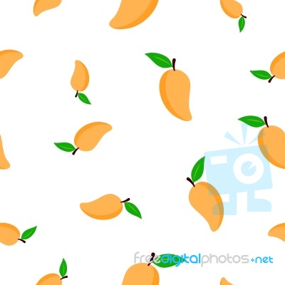 Seamless Pattern With Mango  Illustration Stock Image