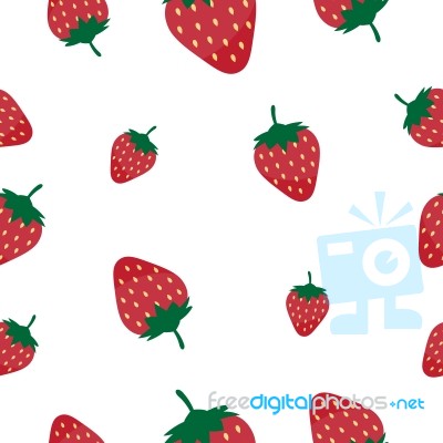 Seamless Pattern With Strawberry Illustration Stock Image