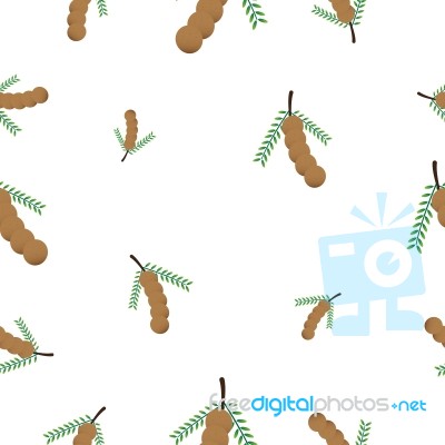 Seamless Pattern With Tamarind  Illustration Stock Image