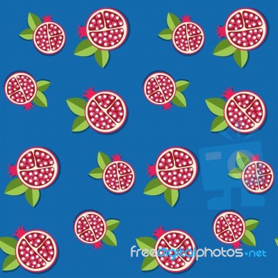 Seamless Pomegranate Pattern Stock Image