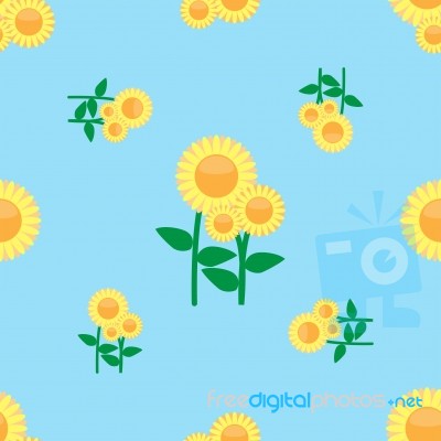 Seamless Sunflower Pattern Stock Image