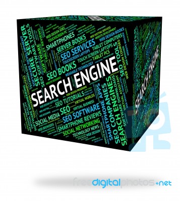 Search Engine Means Gathering Data And Analysis Stock Image