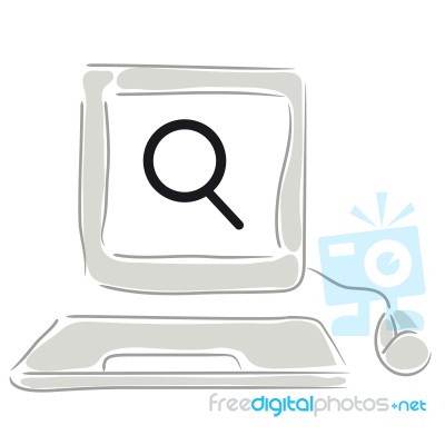 Search Icon On Computer Stock Image