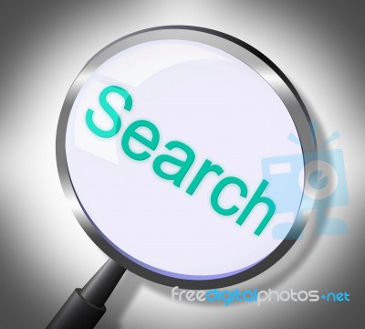 Search Magnifier Means Gathering Data And Magnification Stock Image