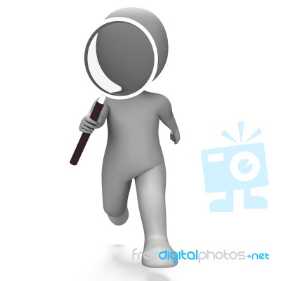 Searching Character Shows Find Looking Detective And Investigati… Stock Image