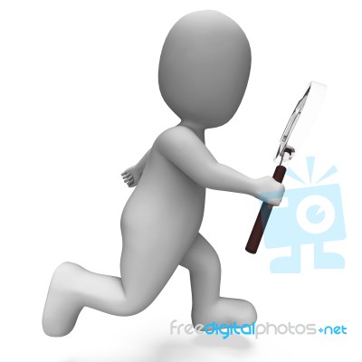 Searching Character Shows Research Detective And Investigation Stock Image