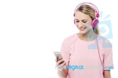 Searching My Favorite Song ! Stock Photo