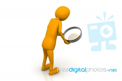 Searching With Magnifying Glass Stock Image