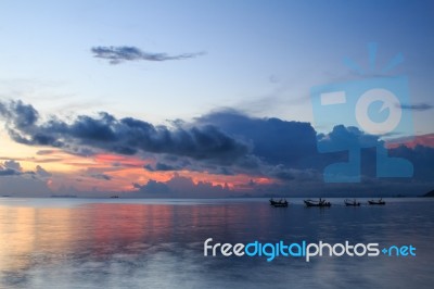 Seascape At Dusk,samui Island,thailand Stock Photo