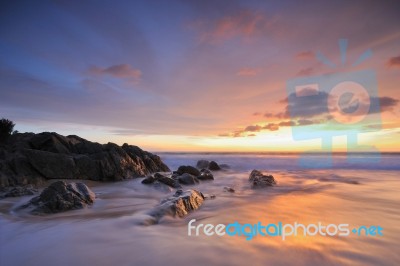 Seascape At Sunset Stock Photo