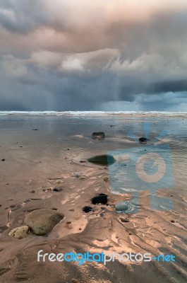 Seascape Storm Clouds Stock Photo