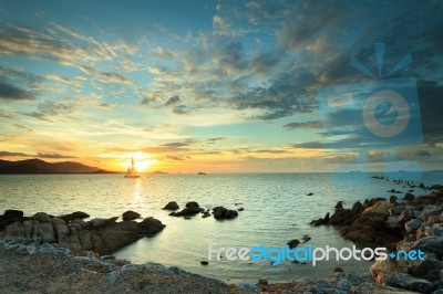 Seascape Sunset Stock Photo