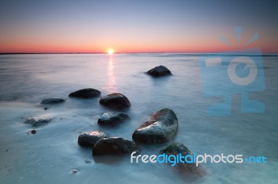 Seascape Sunset Stock Photo