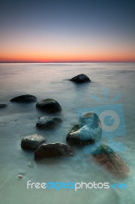 Seascape Sunset Stock Photo