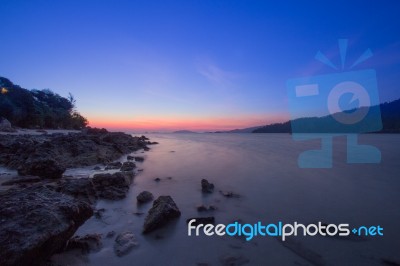 Seascape With Sunset Stock Photo Stock Photo