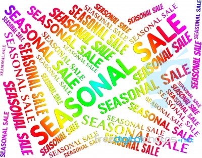 Seasonal Sale Indicates Word Words And Annually Stock Image