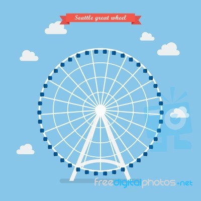 Seattle Great Wheel.  Illustration Stock Image