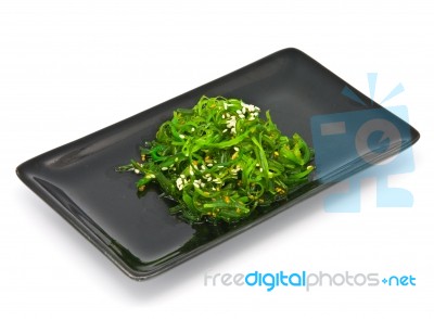 Seaweed Salad In Plate Stock Photo