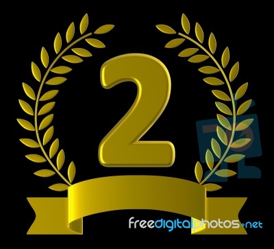 Second Anniversary Represents Happy Birthday And 2nd Stock Image