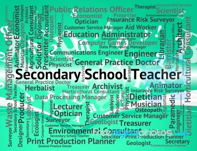 Secondary School Teacher Indicating Senior Schools And Work Stock Image