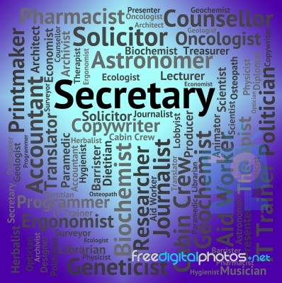 Secretary Job Represents Clerical Assistant And Pa Stock Image