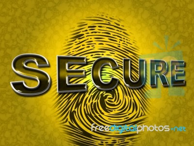 Secure Access Indicates Password Fingerprint And Protected Stock Image