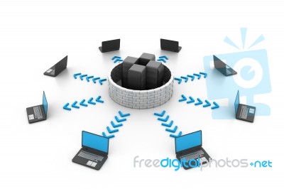 Secure Computer Network Stock Image