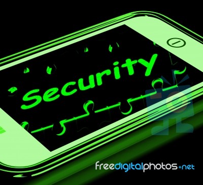 Security On Smartphone Shows Secure Password Stock Image