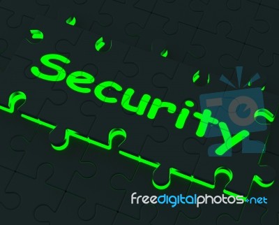 Security Puzzle Shows Restricted Areas Stock Image